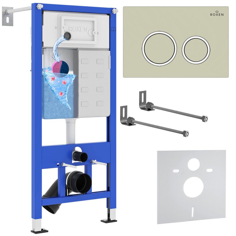Инсталляция для подвесного унитаза 4 в 1 Roxen StounFix Dual Fresh 966176 с аромадозатором